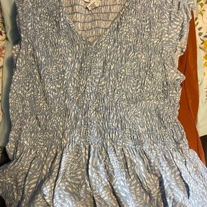 Blue Patterned Women's Top